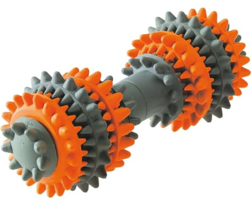 HUNTER TOOTH CLEANER Hundespielzeug, interaktiv, Zahnreinigung, Vollgummi, 13 cm, orange/grau
