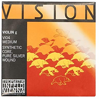 Thomastik VI04 Single string for Violin 4/4 Vision - G-string synthetic core, pure silver wound, medium