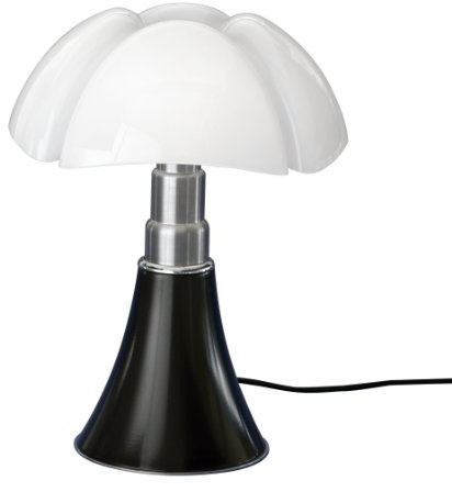 Martinelli Luce Minipipistrello Tischleuchte, weiß Fuß dunkelbraun matt
