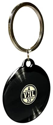 Nostalgic-Art Retro Schlüsselanhänger Rund, Retro Vinyl – Geschenk-Idee für Nostalgie-Fans, aus Metall, Vintage-Design, Ø 4 cm
