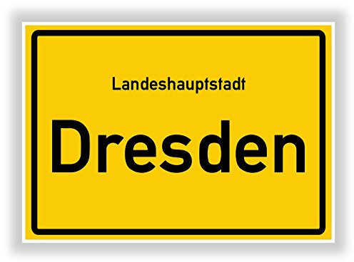 Druck-Geschenk Ortsschild - DRESDEN - Hauptstadt - Landeshauptstadt - Ortseingangsschild Deko Bild - Kunstdruck Poster