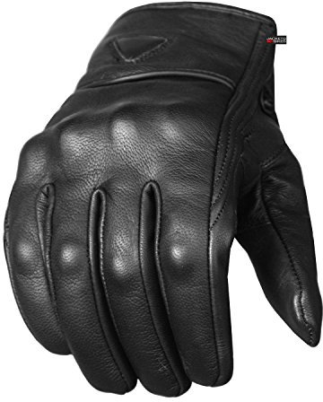 Herren Premium Leder Street Schutzhülle Cruiser Biker Gel Motorrad Handschuhe