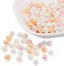 PandaHall Environ 200pcs Perle Nacrée 6mm Perles en Verre Perle Ronde pour Bracelet Collier Bijoux, Couleur Mélangée, Trou: 1mm