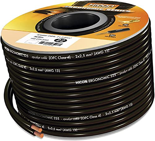 Hicon HIE-225-3000 Lautsprecherkabel Ergonomic 2x2.50mm² schwarz 30m