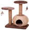 Croci Natural Bonsai - Tiragraffi per gatti adulti, con materiali naturali, con cuccia per gatti, sedute, cuscini, parti graffiabili, 60x40x71 cm