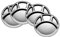 King International 100% Stainless Steel Four in one Dinner Plate | Set of 4 (30 cm each) | Four sections divided plate | Four compartment section plate -Set of 4 Mess Trays Great for Camping, Kids Lunch and Dinner or Every Day Use