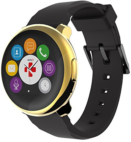 MyKronoz Smart Watch Fitness Tracker zeround, Unisex, Smartwatch Fitnesstracker ZeRound, Gold-Schwarz (KRZEROUND-Yellow-GOLDBL)