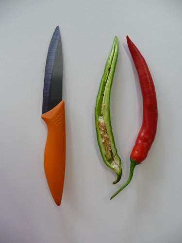 point-home Keramikmesser Universalmesser Kochmesser Messer mit 100mm Klinge orange