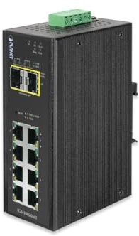 PLANET IP30 industrieller 8X 1000TP + 2X 100/1000F SFP Full Managed Ethernet Switch (-40 bis 75 Grad C)