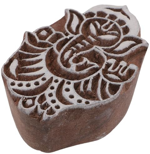 Indischer Holz Stoffdruckstempel, Mandala 1, 5 * 7 cm Ganesha 2 | Handgeschnitzt, ideal für vielseitige Drucke, auch als Wanddeko, traditionelles Design, einfache Anwendung