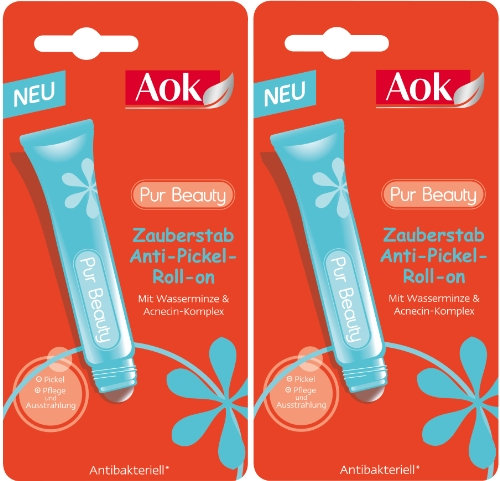 Aok Gesichtspflege Pur Beauty Zauberstab Anti-Pickel-Roll-on, 2er Pack (2 x 10 g)