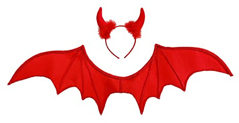W WIDMANN MILANO Party Fashion - Teufel Kostüm Set | Flügel und Teufelshörner, Accessoire, Kostümzubehör für Halloween, Karneval und Mottoparty
