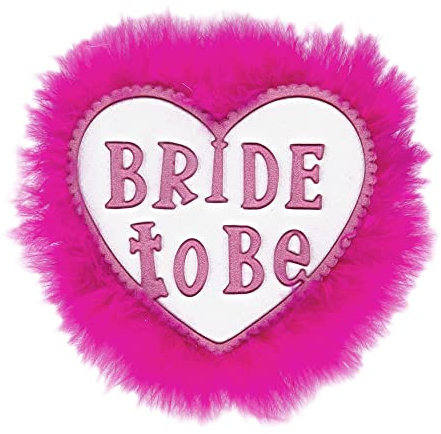 W WIDMANN MILANO Party Fashion 8844B - Brosche BRIDE TO BE, mit Plüschrand, Junggesellinnenabschied