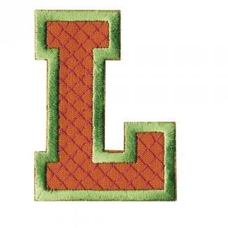 Aufnäher Patches - Buchstabe L - Gr. ca. 6cm - 21514 grün-orange
