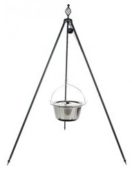 Dreibein Grill OSKAR Höhe 210cm + Kessel 14 Liter aus Edelstahl