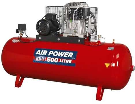 SEALEY sac55075b 500 L 7,5 HP 3 PH 2 étapes Compresseur courroie avec cylindres en fonte