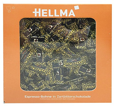 HELLMA 70000174 Espresso-Bohnen in Zartbitterschokolade, im Karton (380 Stück)