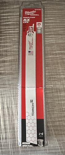 MILWAUKEE Tri-Lingual Super SAWZALL Blade 18T 12in Length TORCH (25PK) Part # 48-00-8789