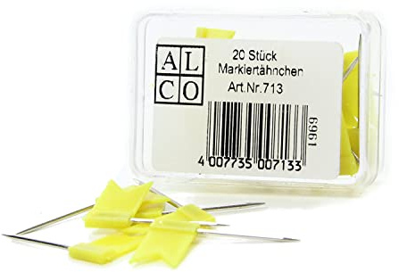 ALCO-Albert 713 - Markierfähnchen, gelb, 20mm, Dose á 20 Stück