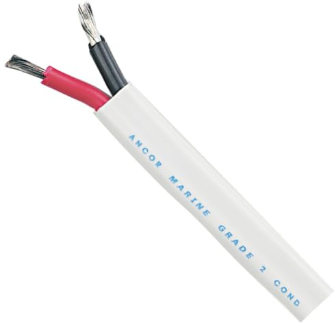 Ancor 120905 Marine Grade Electrical Standard Duplex Tinned Boat Cable (Flat, 8-Gauge, 50-Feet)