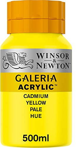 Winsor & Newton 2150114 Galeria Acrylfarbe, hohe Pigmentierung, lichtecht, buttrige Konsistenz, 500 ml Topf - Kadmiumgelb Blass