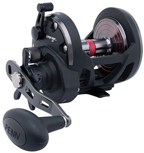 PENN Warfare Star Drag Multirolle für Salzwasser Boots- oder Kajakangeln, Schwarz/Rot/smoke, 30