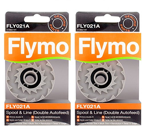 Véritable bobine Flymo, pour débroussailleuse Mini Trim Auto ST/XT/Plus XT, double fil (lot de 2, FLY021A)