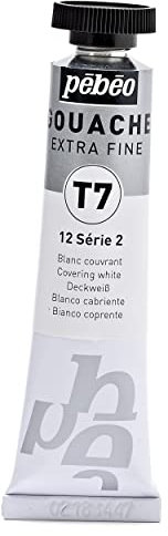 Pébéo Peinture Gouache 1 Tube de 20 ml Blanc Couvrant 121-012