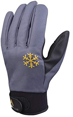 Deltaplus VV903GR09 Strickhandschuh Aus Polyester Mit Pu-Beschichtung Handrücken Und Pu/Polyester Handfläche, Grau-Schwarz, Größe 09