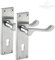 Victorian Scoll Door Handles on Lock Backplate with Brushed Chrome Finish H751012SC