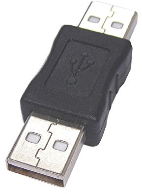 REY Adattatore USB 2.0 da maschio a maschio Connettore prolunga nero