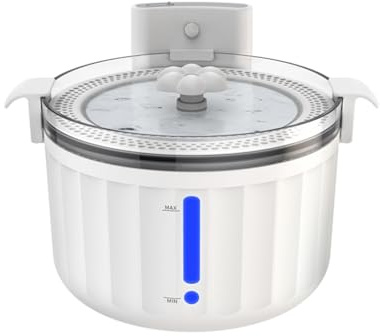 mophrati Fontaine à Eau Fournitures pour Animaux de Compagnie Chat Buveur 2L capteur sans Fil Rechargeable Pas de Bruit Bol à Boire Distributeur Boissons, Blanc