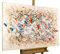 KunstLoft Leinwandbild | 100% HANDGEMALT | 120x80cm | Gemälde 'Vorboten des Frühlings' | Abstrakt | Bunt Beige | Wandbild Wohnzimmer