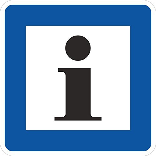 Schild Information/Stadtinformation/Touristinformation aus Aluminium-Verbundmaterial 3mm stark 20 x 20 cm