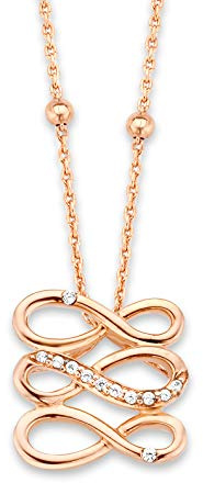Orphelia Damen-Anhänger met Kette 925 Silber teilvergoldet Zirkonia weiß Brillantschliff-ZH-7123/RG