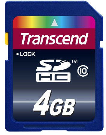 Transcend TS4GSDHC10 Scheda di Memoria SDHC da 4 GB, Classe 10, Nero