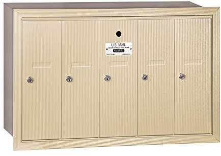 Salsbury Industries Recessed mounted Vertical Mailbox with USPS Access and 5 porte, 3505SRU