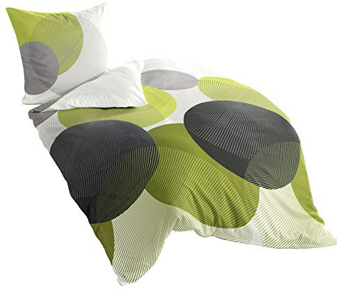 Bierbaum Bettwäsche 6155, Mako-Satin, Designed in Germany, kiwi 06, 135x200 + 80x80 cm