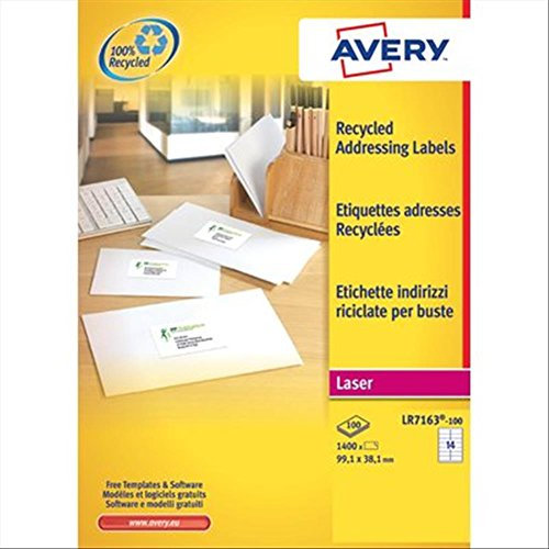 Avery Zweckform Adress-Etiketten 63,5x38,1 mm Recycling 100 Blatt/2100 Etiketten weiß