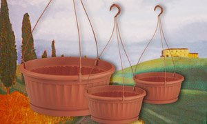 Hängepflanzgefäß TERRA 8,5 l, Abmessungen (mm) 290 x 290 x 180, Farbe Terrakotta
