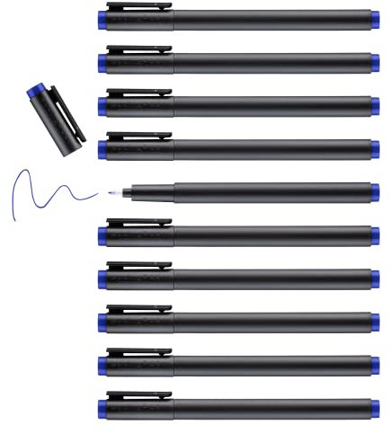 edding 8011 cleanroom marker - blau - 10 Stifte - feine Rundspitze 0,6 mm - zum Schreiben auf Reinraumpapier, Folien, laminiertem Papier - staubarmes Produkt ohne Etikett