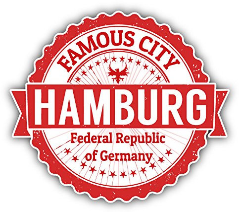 Hamburg City Germany Grunge Travel Stamp Hochwertigen Auto-Autoaufkleber 12 x 10 cm