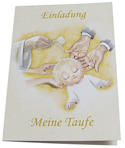 Einladungskarten zur Taufe für Junge & Mädchen im Set - Je 12x Klappkarte Einladung Meine Taufe & Briefumschläge & zum Foto einstecken (Motiv - Baby Wird getauft, DIN A6)