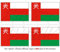 Oman omanischer Flagge Asien arabischen 5,1 cm (50 mm) Vinyl bumper-helmet Sticker, Aufkleber X4
