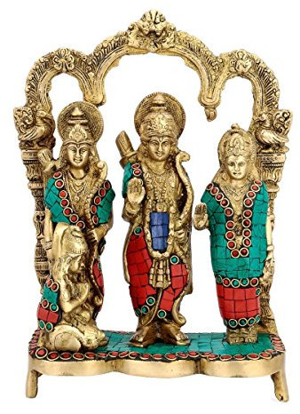 AapnoCraft Messing RAM Darbar Skulptur – Hindu Gott Rama (RAM) Familie Statue Götter Figur Home/Tempel/Schrein Decor