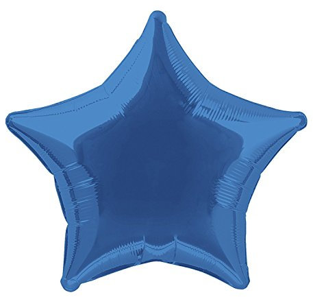 Unique Party- Globo foil helio estrella, Color azul rey, 50 cm (53324) , color/modelo surtido