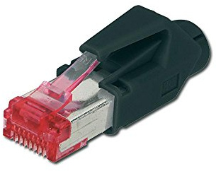 DIGITUS CAT 6 RJ45 Modular-Steckerverbinder, Hirose TM21 8P8C, geschirmt, für Rundkabel, inkl. Haube