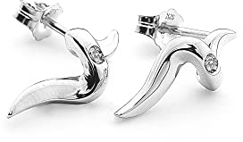 Hot Diamonds Sensual 925 Sterling Silver Earrings | Hand Set Diamond Studs - Spiral Earrings in Luxury Gift Wrap