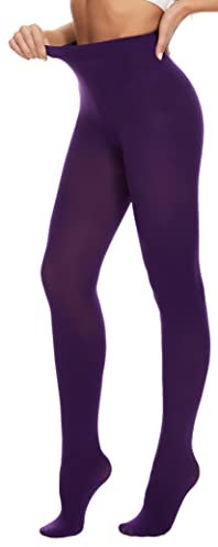 CozyWow Blickdicht Damen Strumpfhose Elastisch Semi Stützstrumpfhose in 25 Farben(Lila,M)