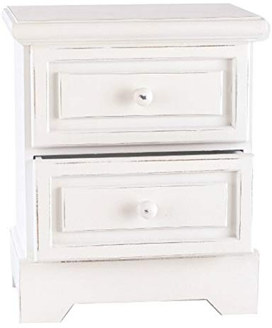 elbmöbel Kommode Schrank Schubladen aus Holz antik weiß Landhaus Badschrank Hochschrank groß klein 94cm 34cm (Weiß, 34cm x 29cm)